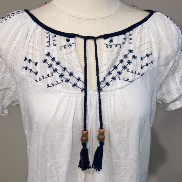 Women’s boho LUCKY BRAND 🍀 Ruthie Embroidered Top ~ size Large - Picture 4 of 9
